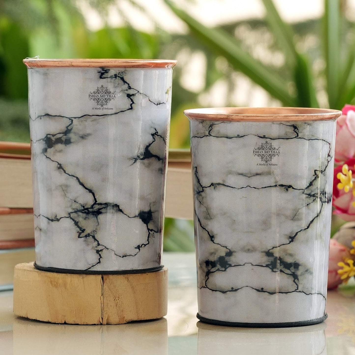 Pure Copper Printed Design Glass - 275 ML