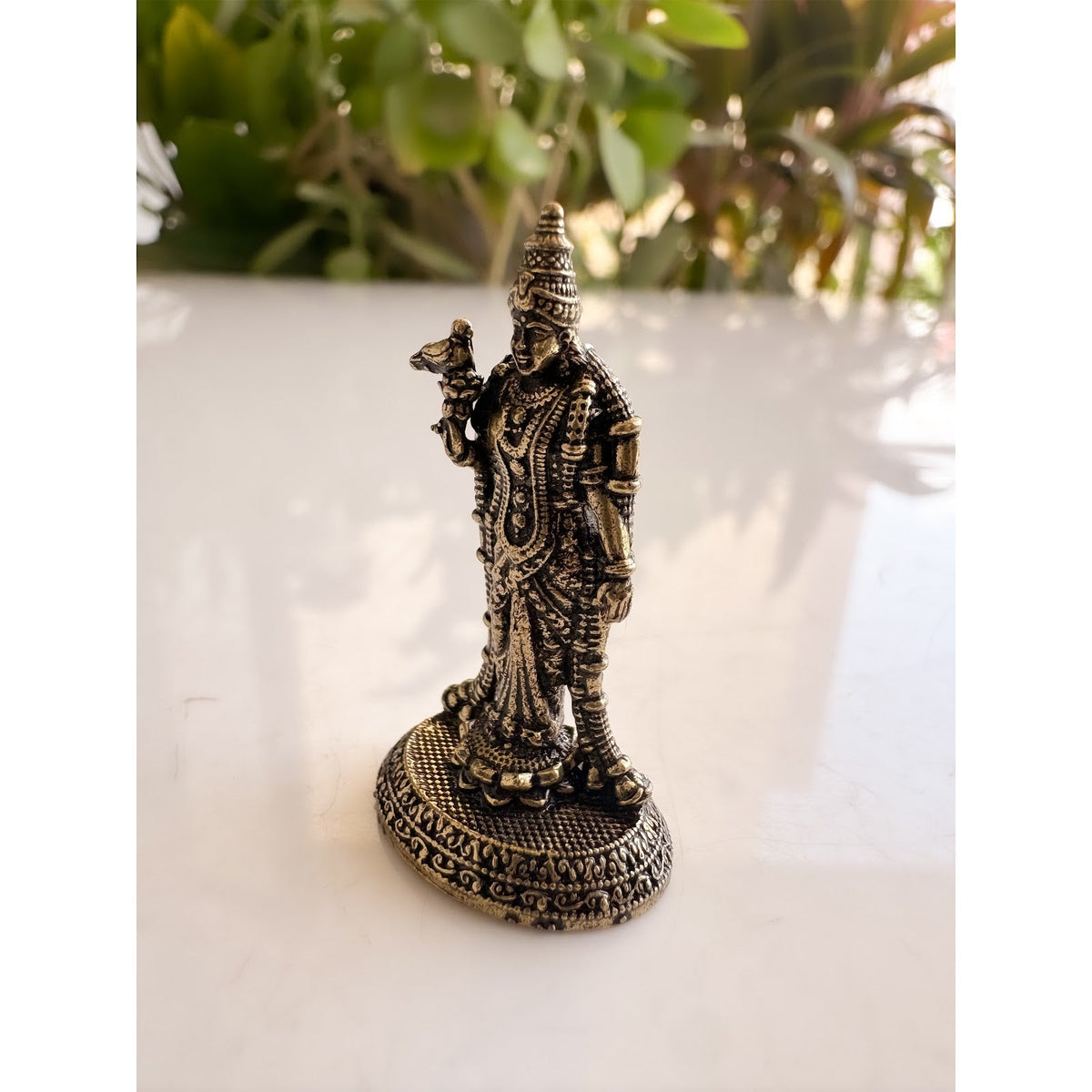 Pure Brass Miniature Meenakshi Amman Ji Standing Murti - 3.81 cm