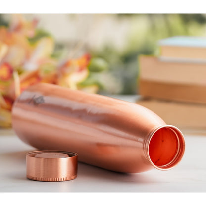 Pure Copper Water Bottle with Plain Matte Finish Design