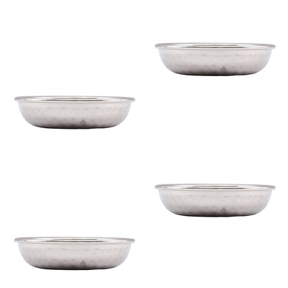 Steel Hammered Design Serving Rice Sweets Dinnerware