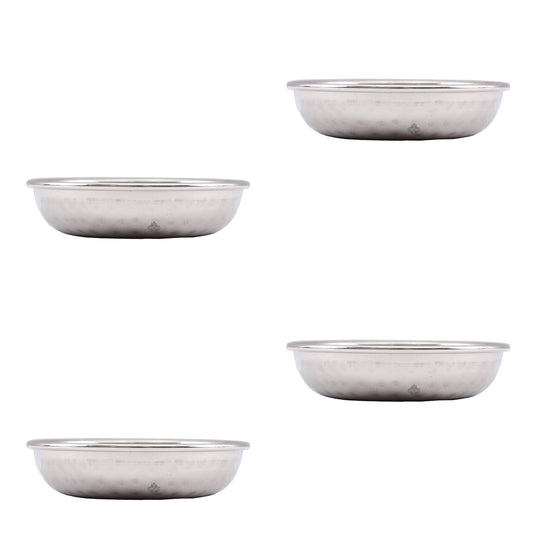 Steel Hammered Design Serving Rice Sweets Dinnerware