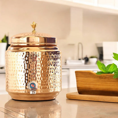 Pure Copper With Hammered Design Water Pot