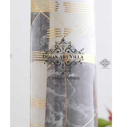 Pure Copper Water Bottle with Pyramid Shape Gold Print Design, 800 ML