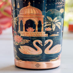 Pure Copper Kalakriti Print Glass - 270 ML