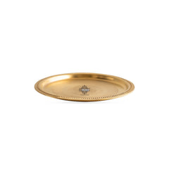 Brass Thali Plate  Antique Matte Finish with Double Ring Floral Design, Perfect for Puja, Festive Gifting, and Home Decor