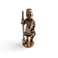 Pure Brass Miniature Handmade Udupi Krishna Ji Murti For Home Temple - 3.56 cm