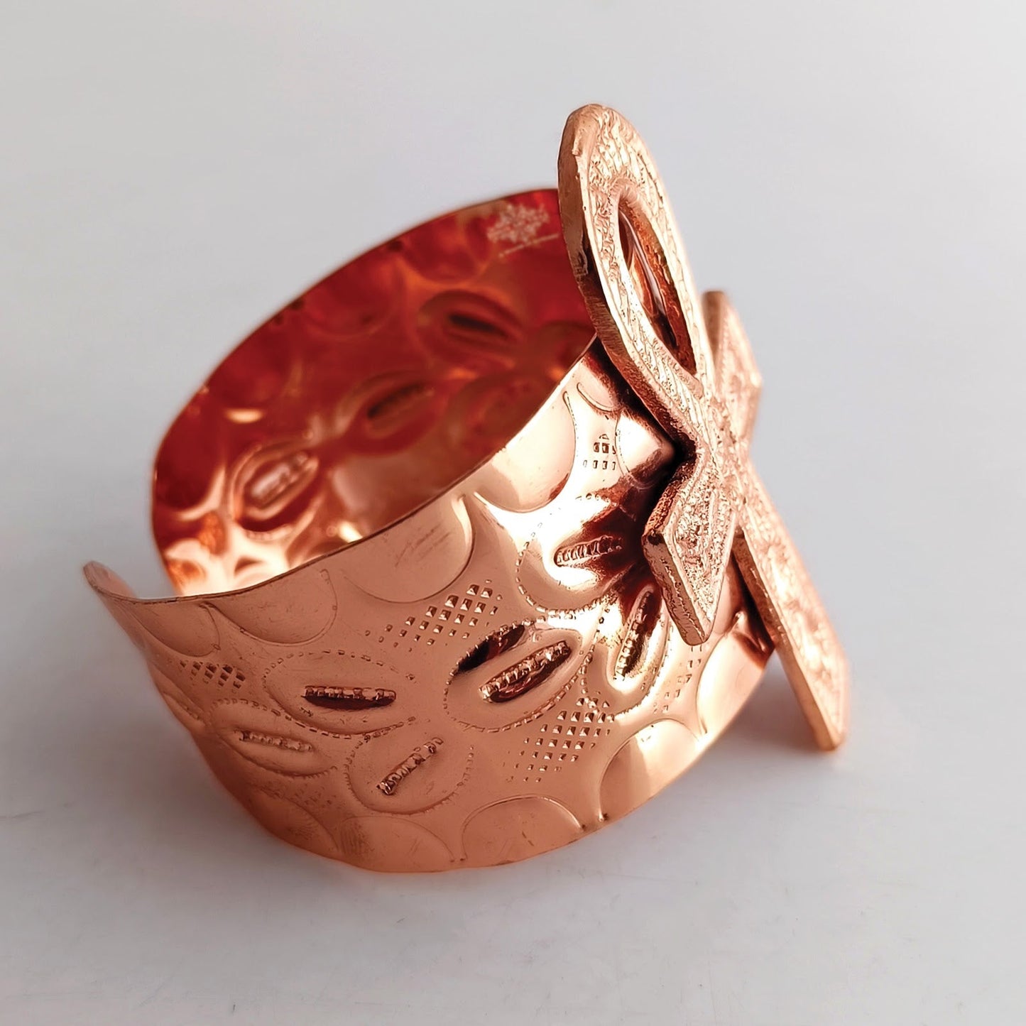 Pure Copper Bangle Kada Handcrafted Design Bracelet for Energy Balance