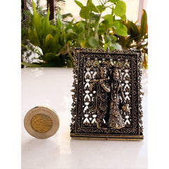 Pure Brass Miniature Radha Krishna Murti - 7.1 cm