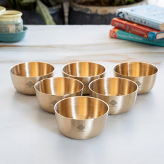 Brass Bowl With Matt Finish Design, Diameter-8.89 cm