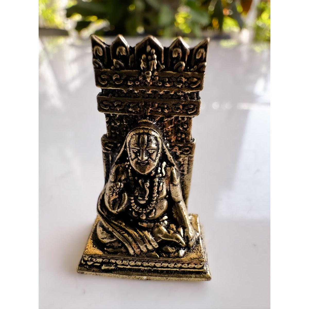 Pure Brass Miniature Raghavendra Swamy Ji Murti for Home Temple 3.10 CM