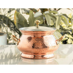 Pure Steel Copper Hammered  Biriyani Handi With Inside Tin Lining