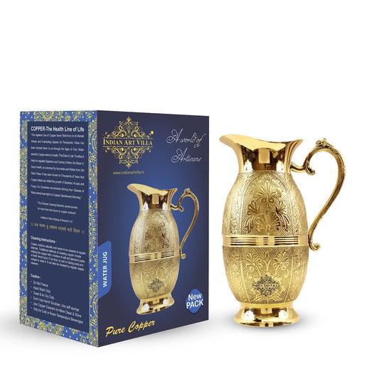 Pure Brass Handmade Shahi Design Jug Pitcher 1300 ML