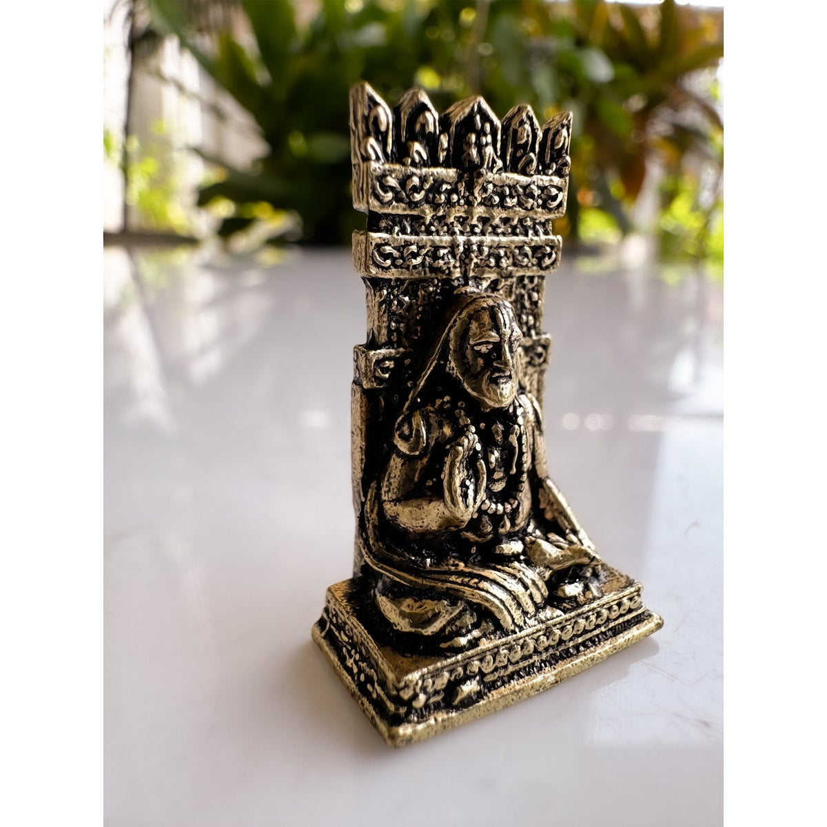 Pure Brass Miniature Raghavendra Swamy Ji Murti for Home Temple 3.10 CM