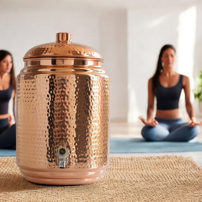 Pure Copper With Hammered Design Water Pot