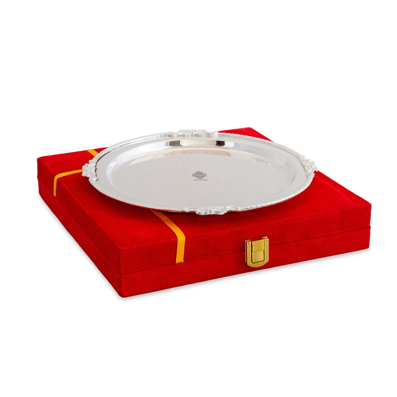 Silver Plated Plate with Plain Shine Quarter-8.5" Width