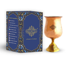 Pure Copper Steel  Goblet Glass with Brass Bottom 300 ML