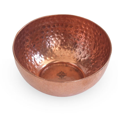 Handcrafted Pure Copper 8 Pieces Dinner Set with Hammered Design