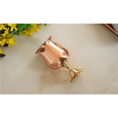 Pure Copper Steel  Goblet Glass with Brass Bottom 300 ML