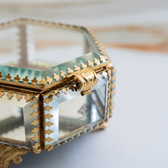 Brass & Glass Hexagonal Decorative Box