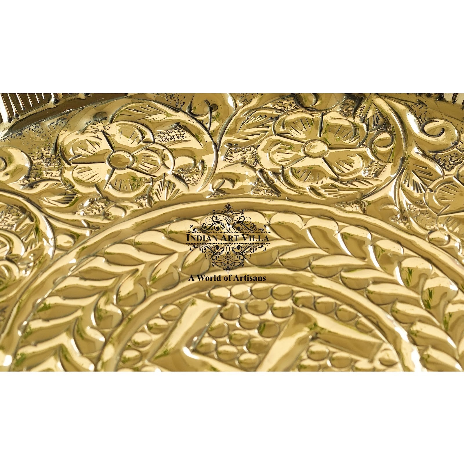 Pure Brass Swastik Design Pooja Thali Plate | Poojan Temple Home |Diameter 26.67 CMS