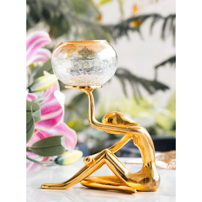 Gold Finish Decorative Candle Holder – Luxury Home Decor