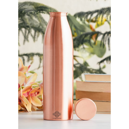 Pure Copper Water Bottle with Plain Matte Finish Design