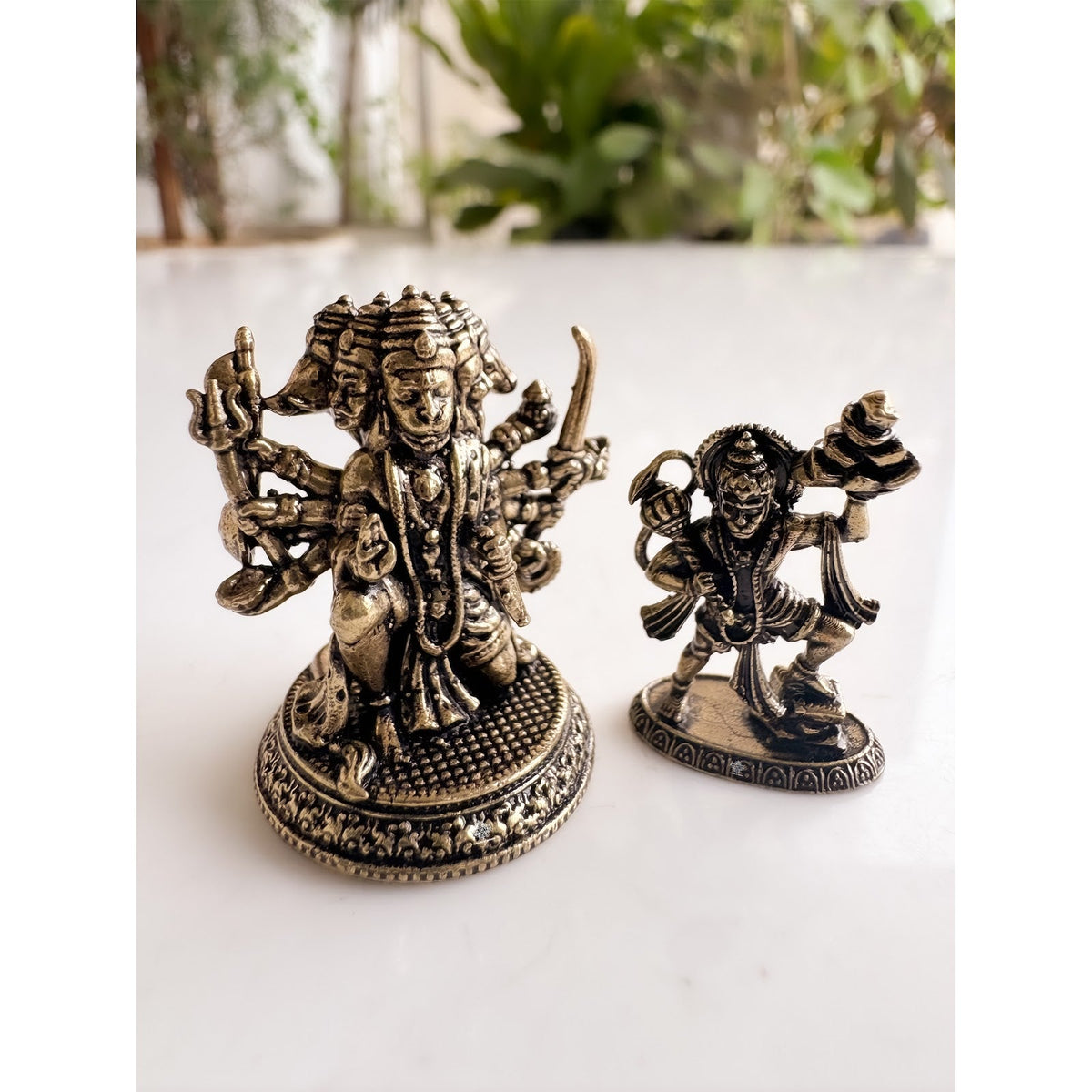 Pure Brass Miniature Panchmukhi Hanuman Bhakt Set