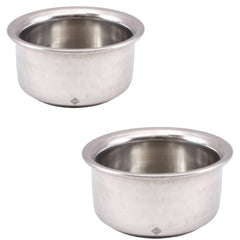 Pure Steel Hammered Design Round Beeded Bowl Katori