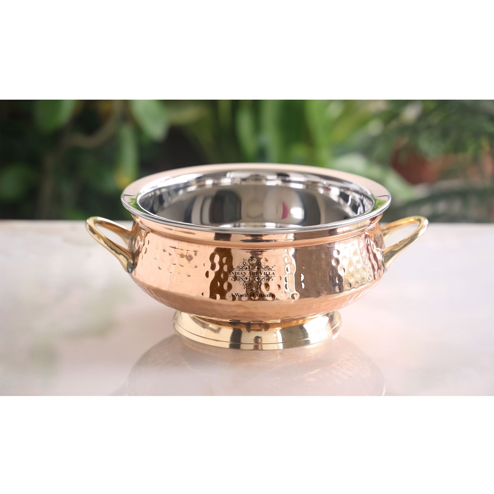 Copper Steel Handi Traditional craftsmanship meets modern design, perfect for serving and dining in style