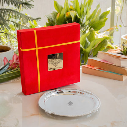 Silver Plated Plate with Plain Shine Quarter-8.5" Width