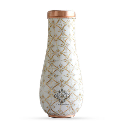 Pure Copper Bedroom Bottle with Golden Print Design 1500 ML