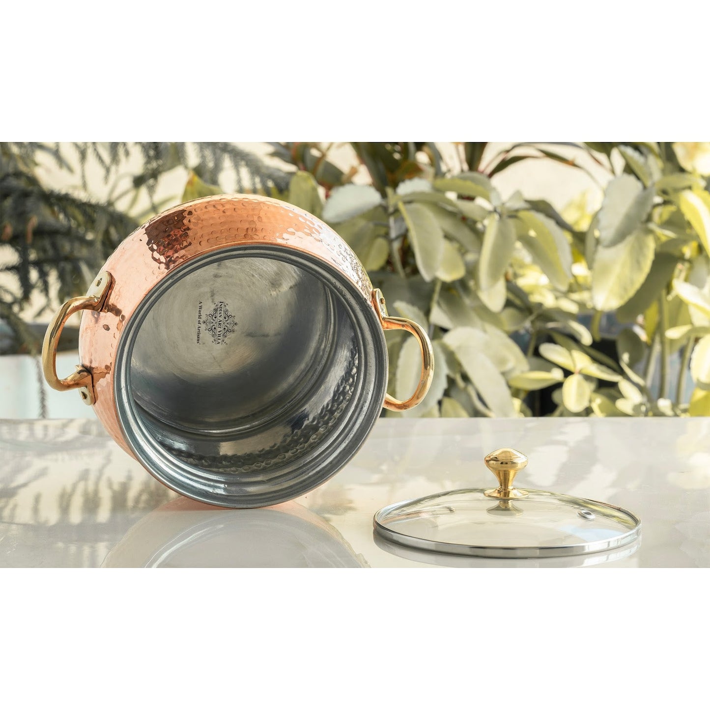 Pure Steel Copper Hammered  Biriyani Handi With Inside Tin Lining