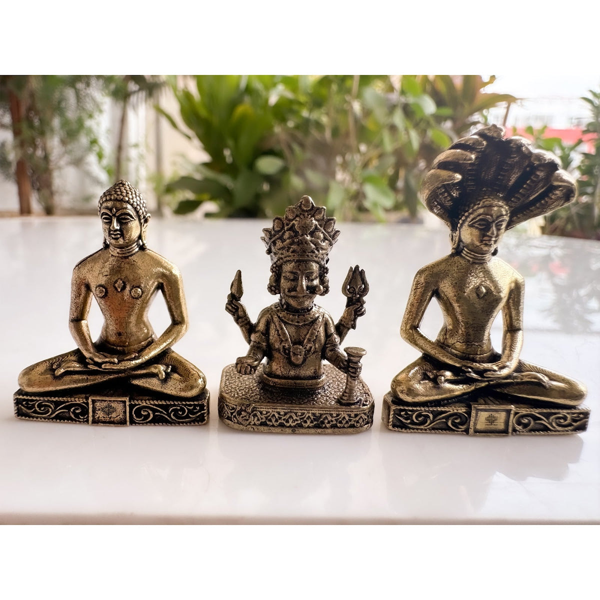 Pure Brass Miniature Jain Tirthankar Combo Murti Set