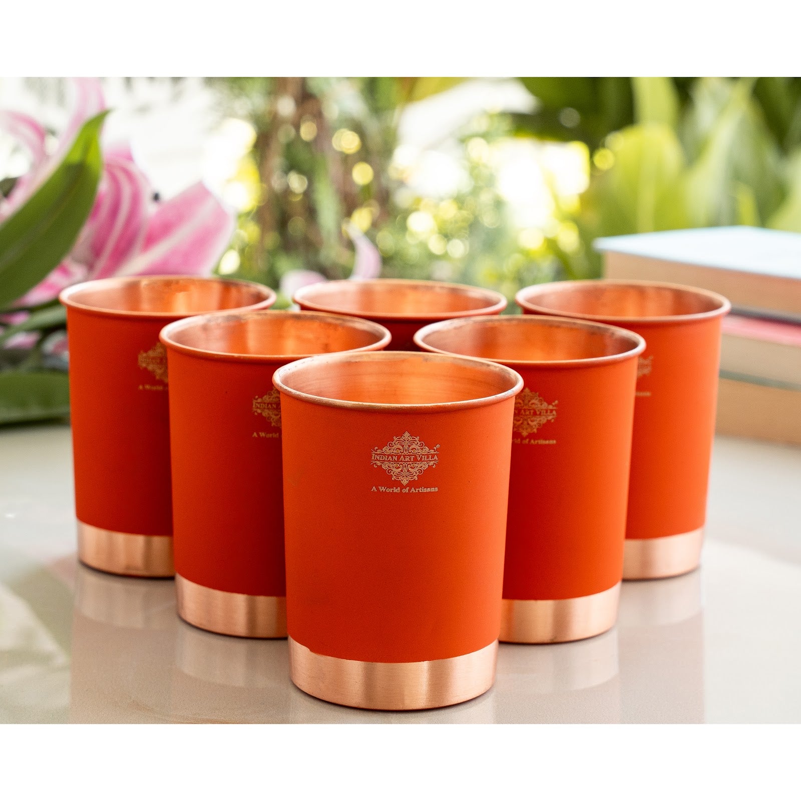 Premium Copper Glass in Ombre Silk Finish  - 275 ML