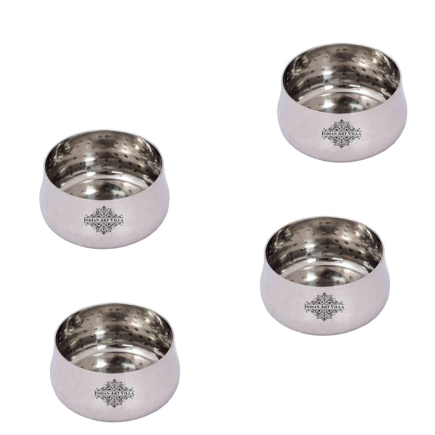 Steel Curved Chutney Bowl |Serving Food Dishes| Home Hotel Restaurant | Diameter 6 cm