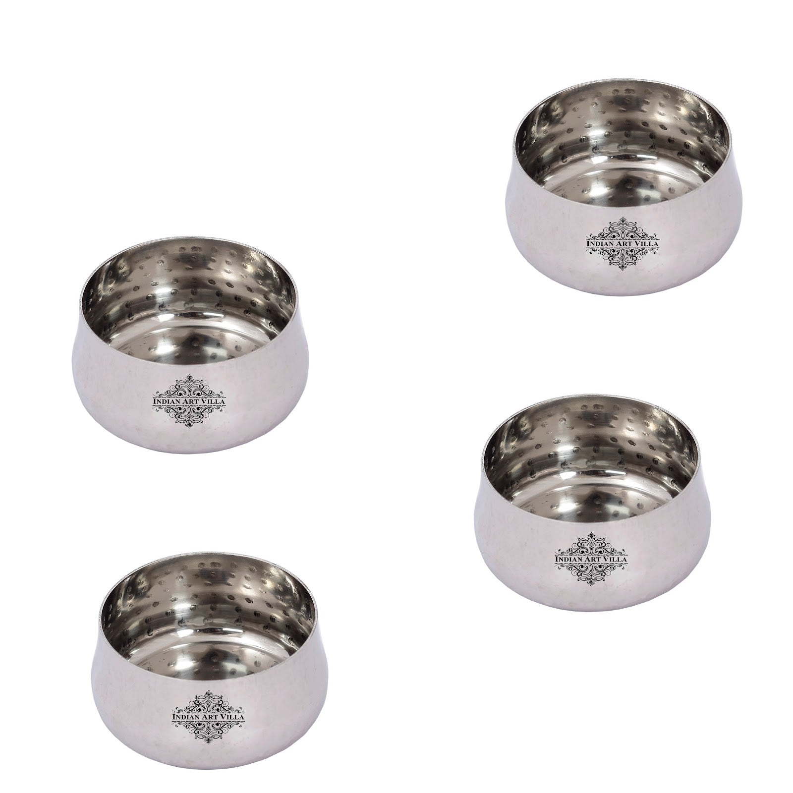 Steel Curved Chutney Bowl |Serving Food Dishes| Home Hotel Restaurant | Diameter 6 cm