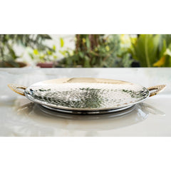Stainless Steel Hammered Cookware Tawa With Brass Handle