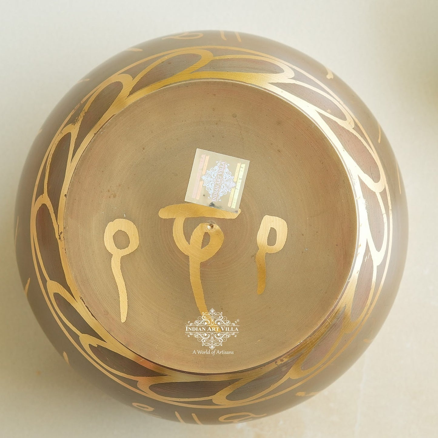 Handcrafted Brass Tibetan Singing Bowl with Sacred Engravings & Inside Budha Design, Diameter-10cm