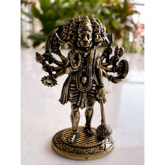 Pure Brass Miniature Panch Mukhi Hanuman Ji Murti - 4 cm