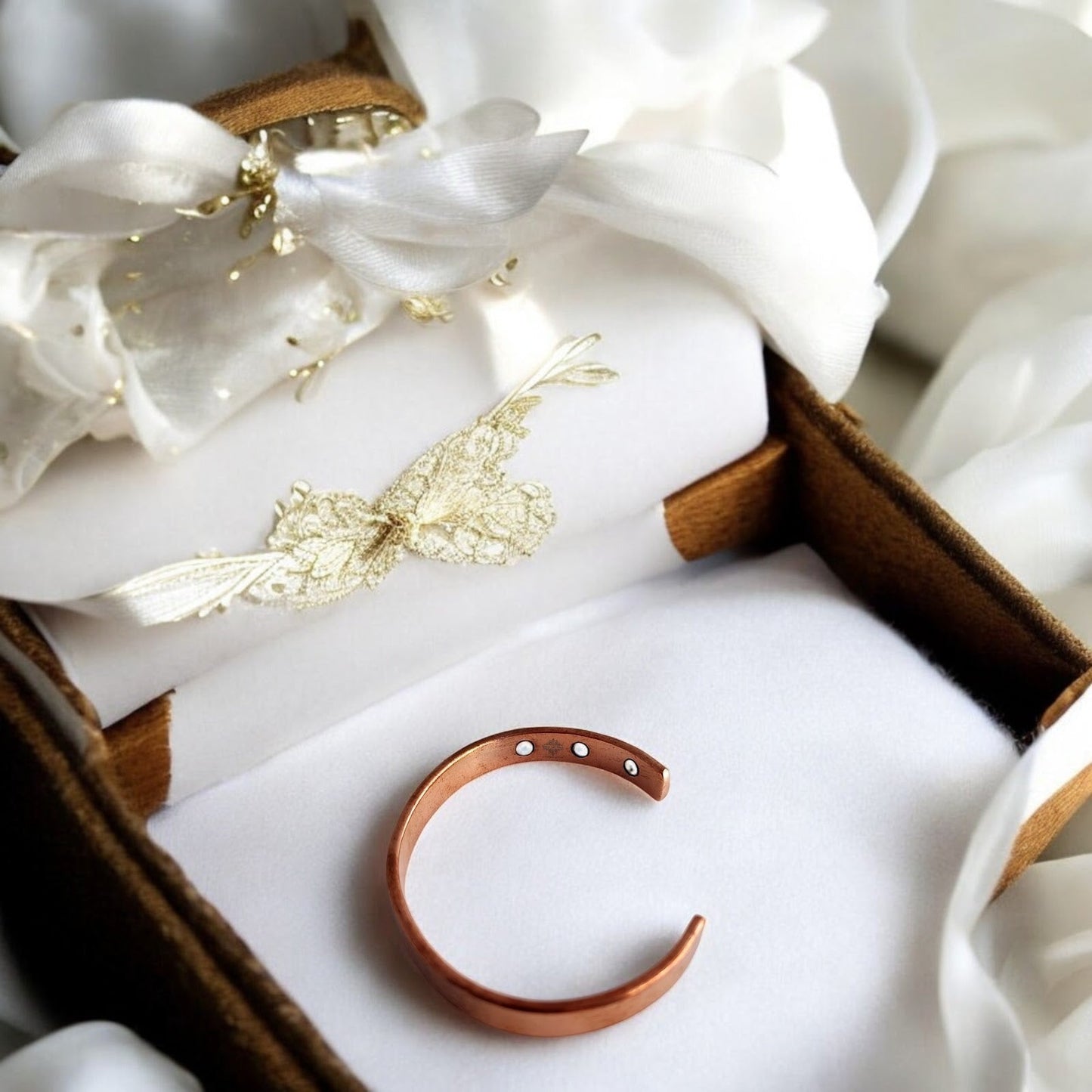 Pure Copper Flat Plain Bangle with Inbuilt Magnet for Energy Balance