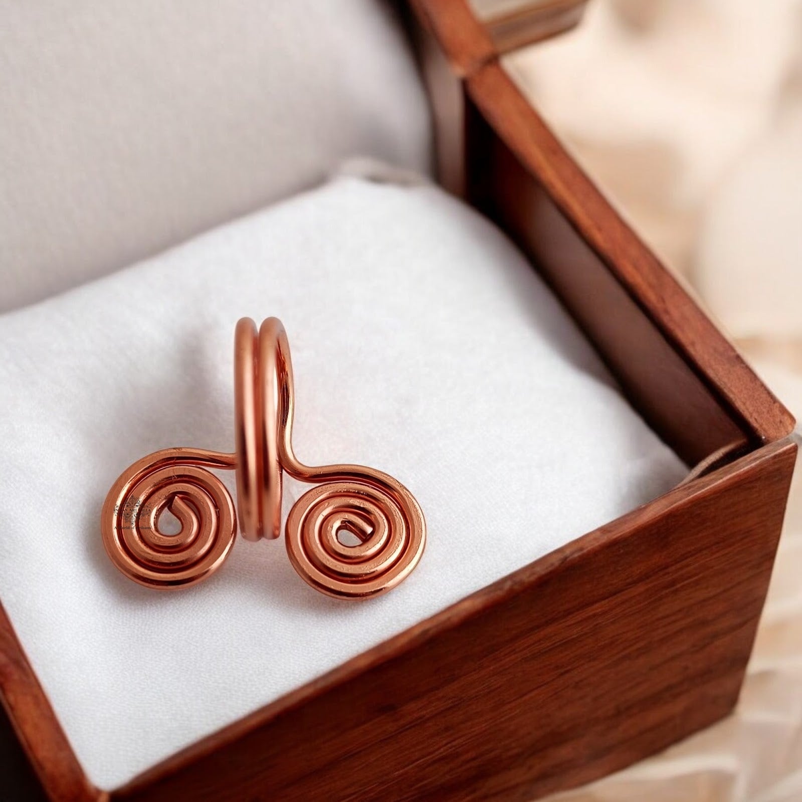 Pure Copper Spiral Ring Adjustable Unisex Fashion Ring