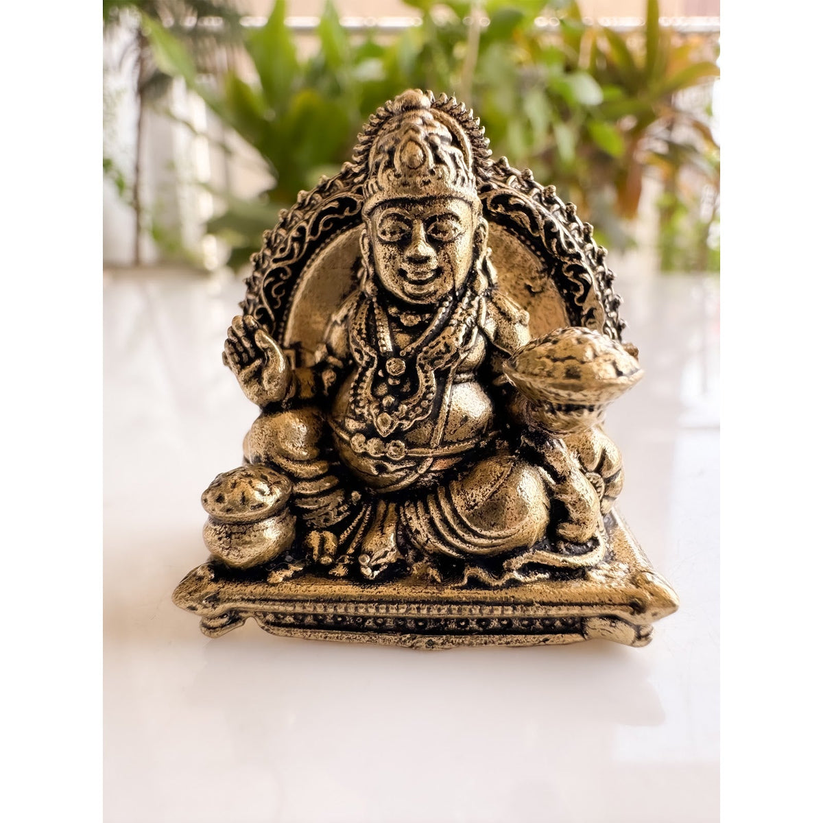 Pure Brass Miniature Kuber Ji Murti For Home Decor and Vastu