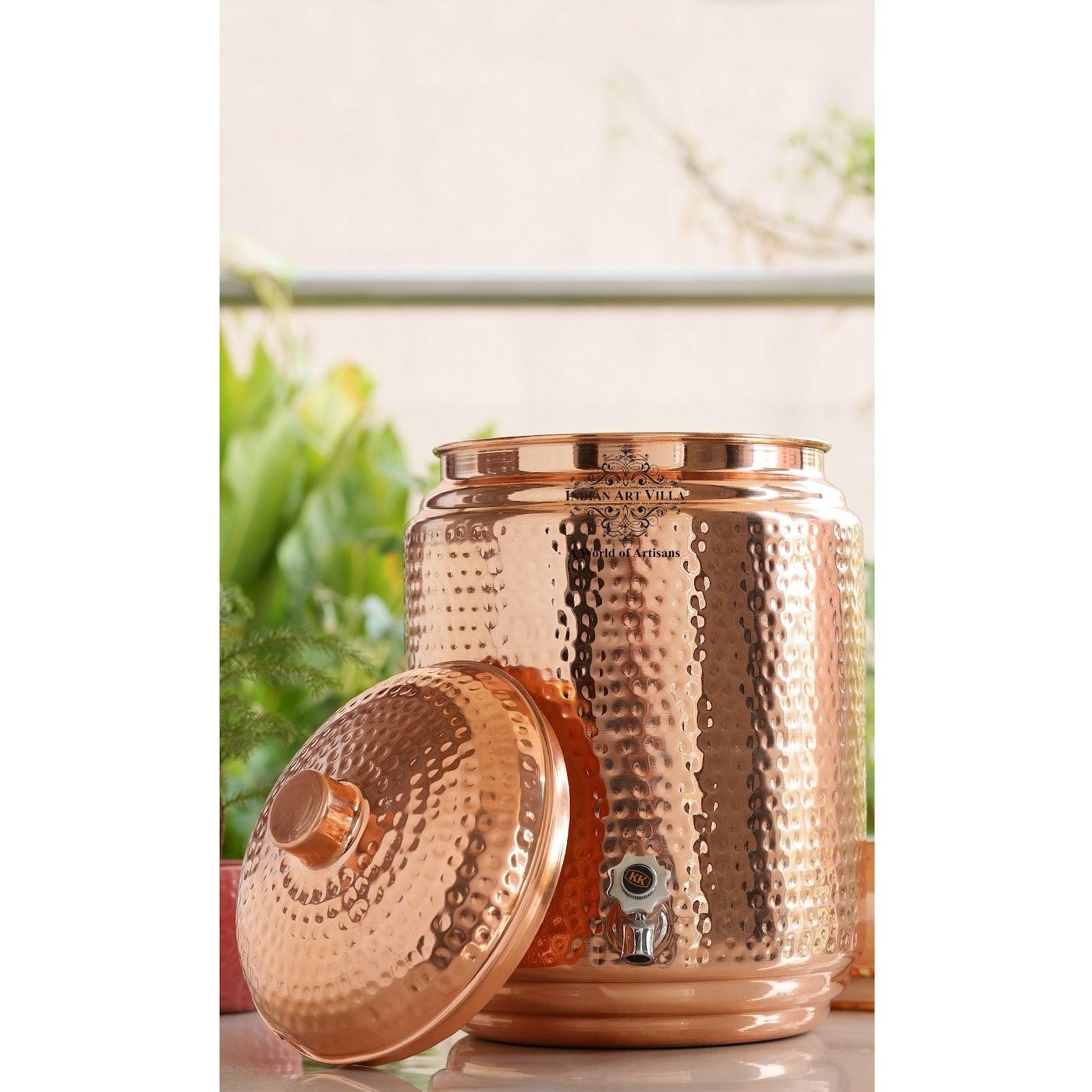 Pure Copper With Hammered Design Water Pot