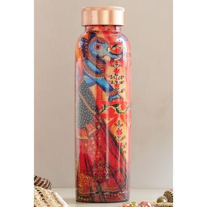 Tamba Bottle with Rajasthani Meena 'Padharo Mhare Desh' Design – 900 ML