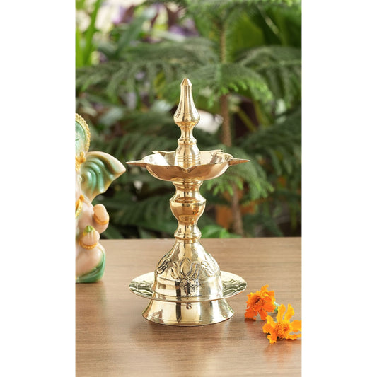 Brass Kerala Fancy Design Diya, Delicate Brilliance Light Weight