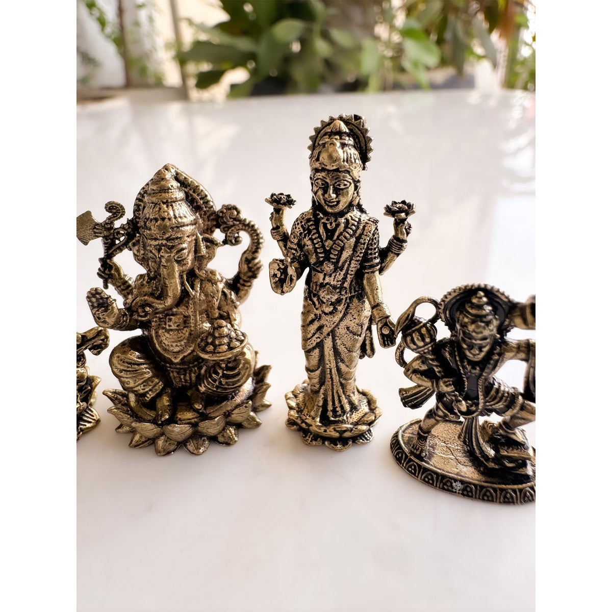Pure Brass Miniature Hindu God Murti Combo Set for Home Temple & Pooja Decor