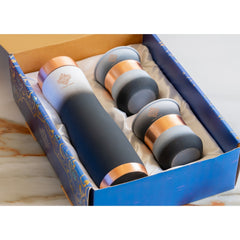 Matt Ombre Copper Bottle and Glass Set with Royal Look  Bottle-900 Ml, Glass-275Ml