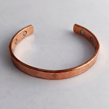 Pure Copper Flat Plain Bangle with Inbuilt Magnet for Energy Balance
