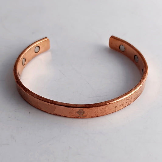 Pure Copper Flat Plain Bangle with Inbuilt Magnet for Energy Balance