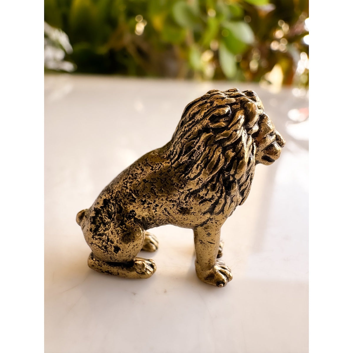 Pure Brass Miniature Lion Statue - 2.54 Cm